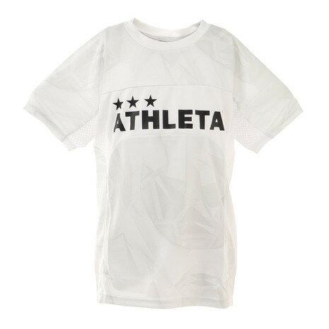 アスレタ（ATHLETA） サッカーウェア 半袖 Tシャツ ジュニア ニットメッシュ プラクティスシャツ 2343J WHT フットサルウェア （キッズ）
